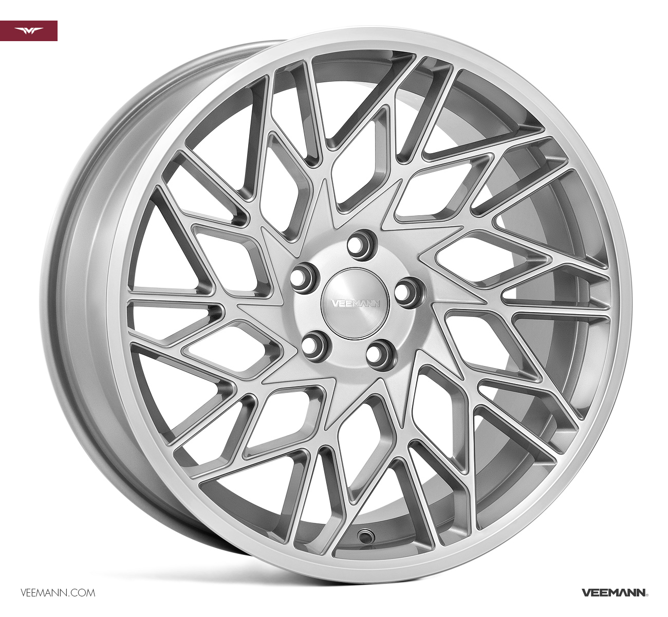 NEW 19" VEEMANN V-FS29R ALLOY WHEELS IN SILVER POL WITH WIDER 9.5" REARS